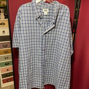 HB Harbor Bay colorful plaid button down shirt mens 4XL